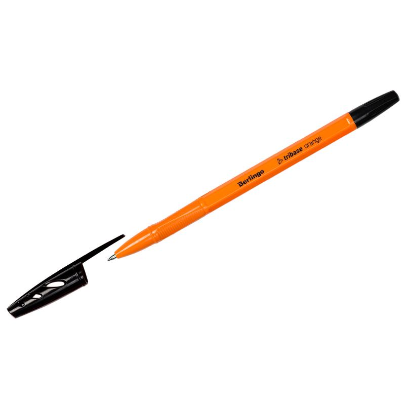 Ручка шариковая Berlingo Tribase Orange, черная, 0,7мм
