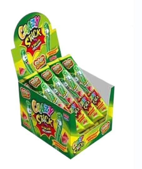 Мармелад Канди Клаб CRAZY GUMMY CRAZY STICK трубочки в кислой обсыпке Арбуз 20 гр., флоу-пак