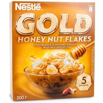 Хлопья Nestle Gold Flakes с медом и арахисом