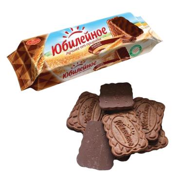 Печенье Юбилейное с какао и шоколадной глазурью