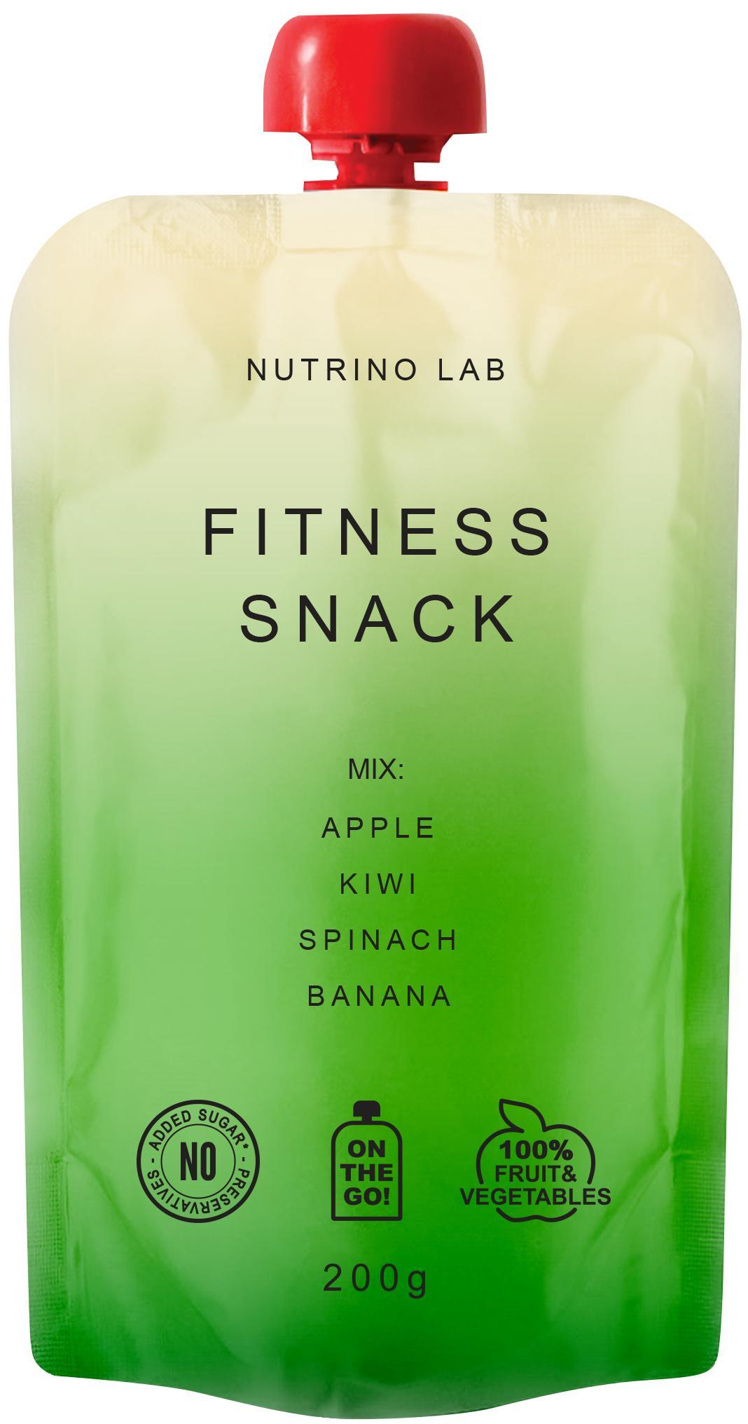 Пюре фруктовое Nutrino Lab fitness snack яблоко киви шпинат банан, 200 гр., дой-пак