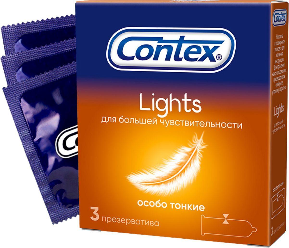 Презервативы Contex Lights латексные с силиконовой смазкой 3 штуки, картон