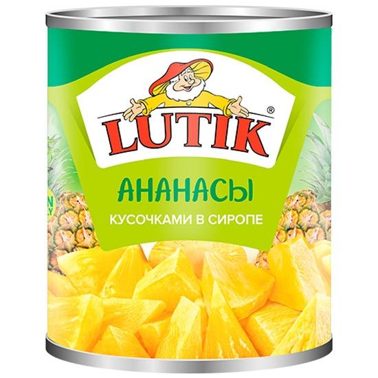 Ананас кусочками Lutik в сиропе 580 мл., ж/б