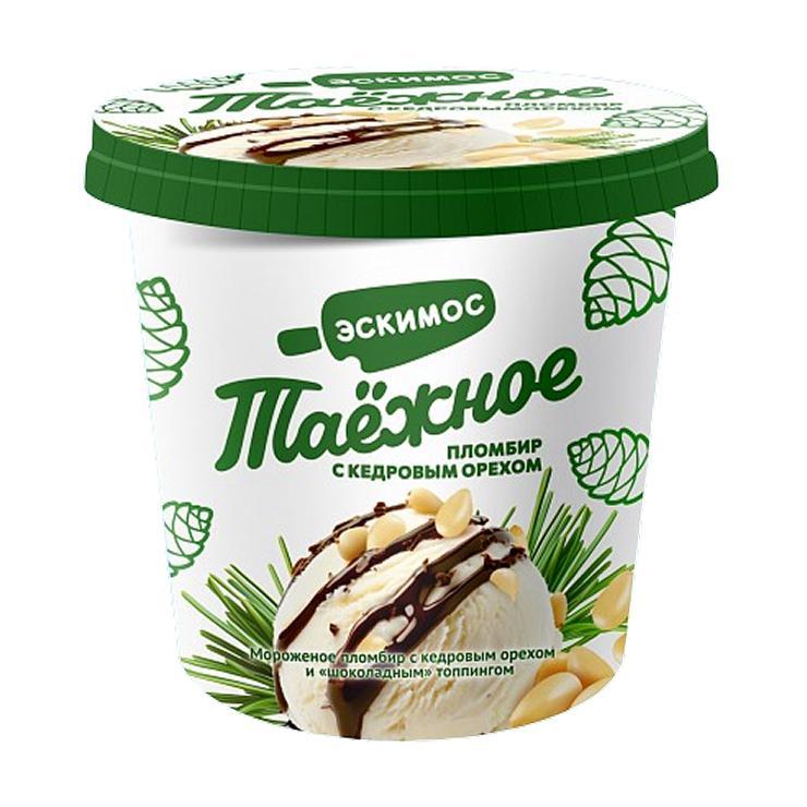 Мороженое пломбир Эскимос таёжное с кедровым орехом 15% 270 гр., ведро