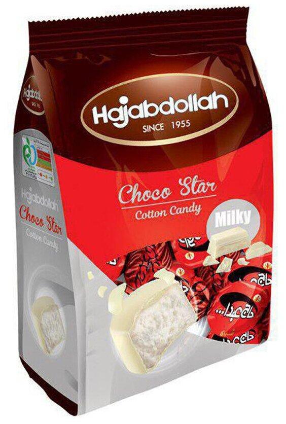 Конфеты из пишмание Hajabdollah Choco Star с молочным вкусом в белой глазури 180 гр., флоу-пак