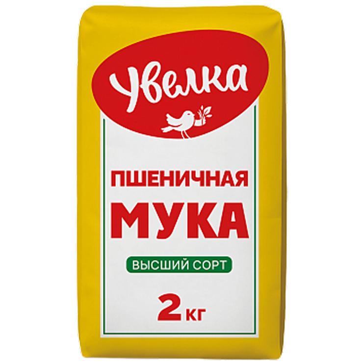Мука пшеничная Увелка высший сорт хлебопекарная 2 кг., бумага