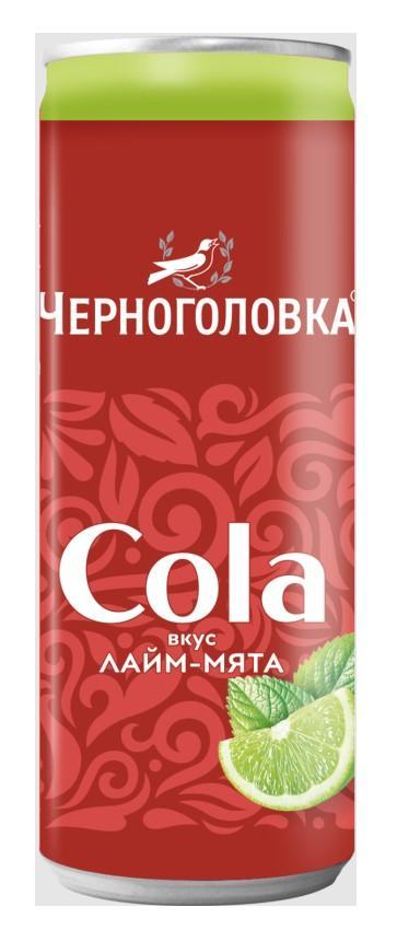 Напиток газированный Черноголовка Кола Лайм-Мята 330 мл., ж/б