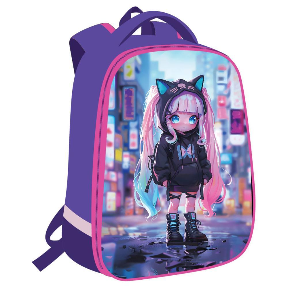 Ранец ArtSpace School Friend City style 39х30х18 см 2 отделения 2 кармана анатомическая спинка, пакет