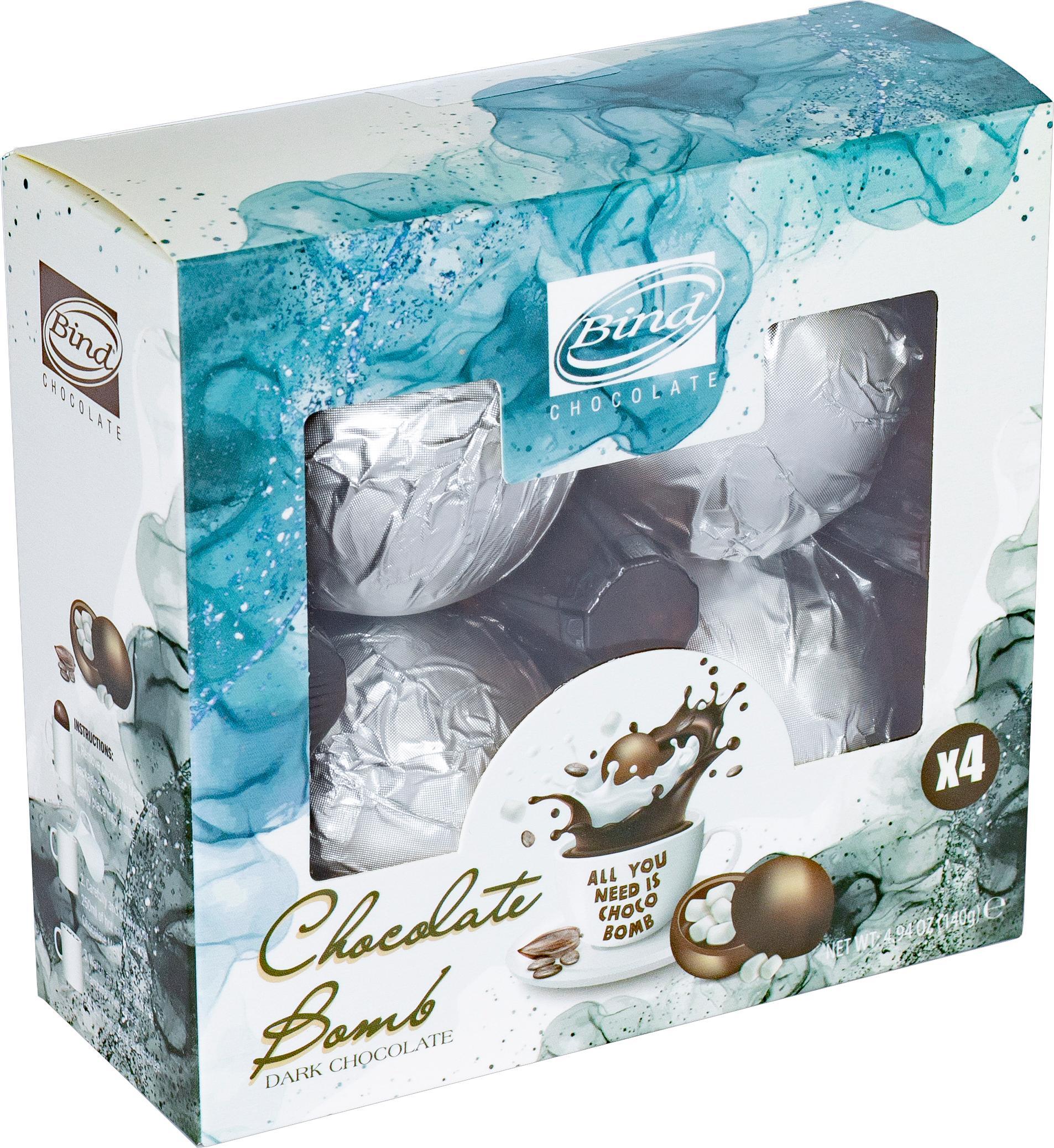Набор BIND шоколадные бомбочки с маршмеллоу для молока BOMB 140 гр., картон