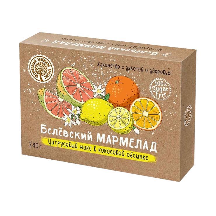 Мармелад Белевский в кокосовой обсыпке цитрусовый микс 240 гр., картон