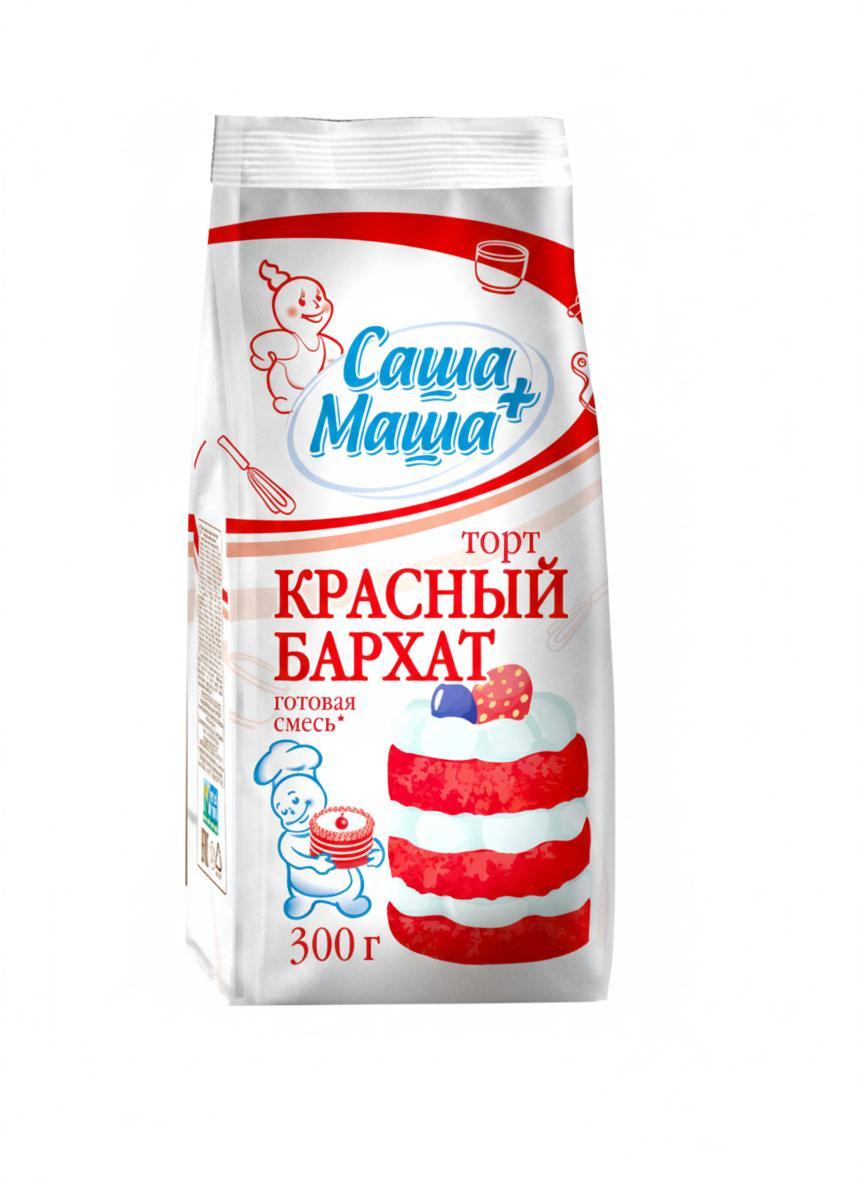 Смесь для выпечки торта Красный бархат Саша Маша 300 гр., флоу-пак