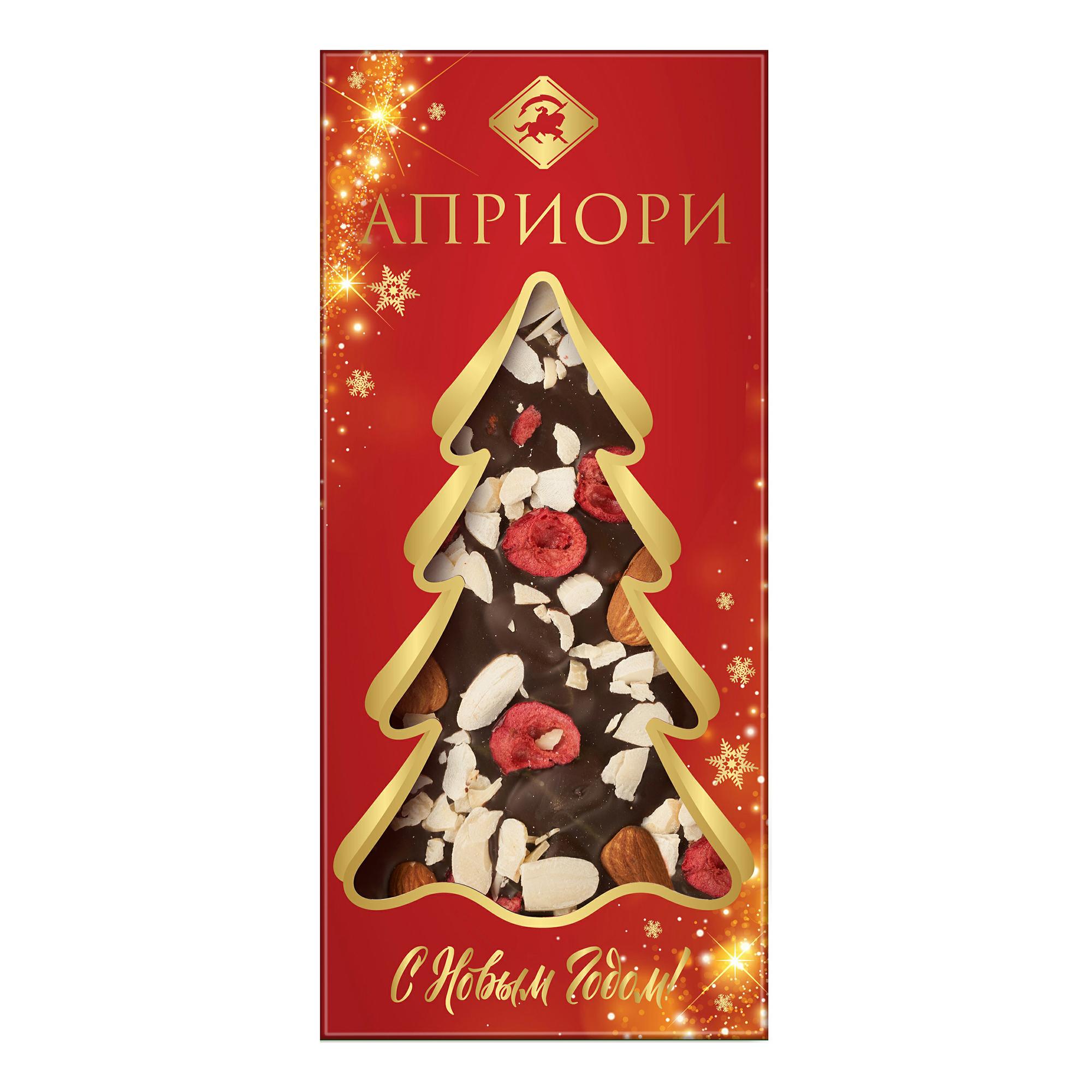 Шоколад Априори, ассорти горький миндаль-клюква, 100 гр., картон