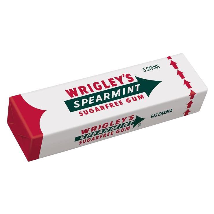 Жевательная резинка Wrigley's Spearmint 13 гр., обертка