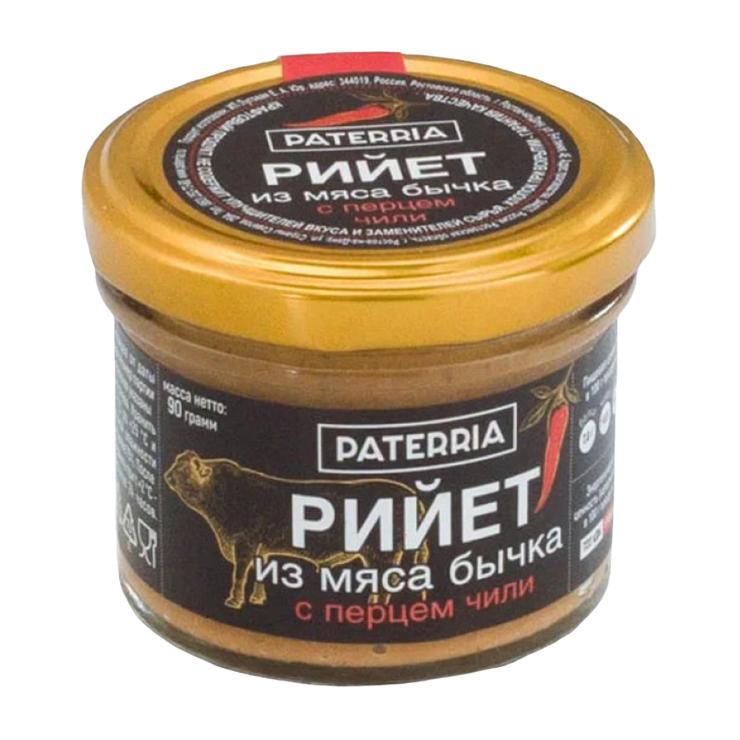 Рийет Paterria из мяса бычка с перцем чили 90 гр., стекло