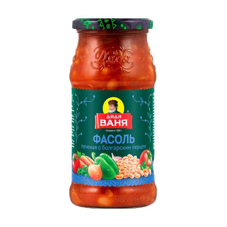 Фасоль Дядя Ваня печеная с болгарским перцем 370 гр., стекло