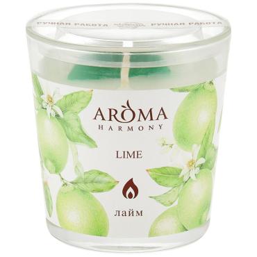 Свеча Aroma Harmony ароматическая Лайм, 160 гр., ПЭТ