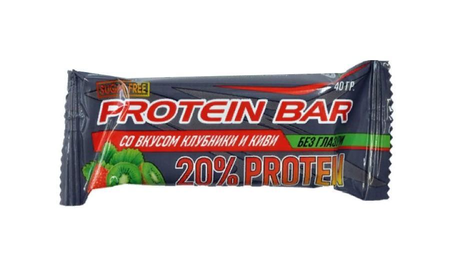 Батончик Protein Bar протеиновый Клубника киви 40 гр., флоу-пак