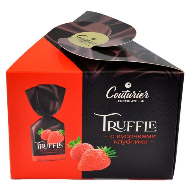 Конфеты Couturier Truffle с кусочками клубники 125 гр., картон
