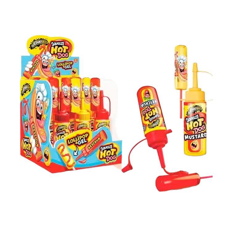 Конфета-гель жидкая Johny Bee леденец Hot Dog 80 гр., пластик