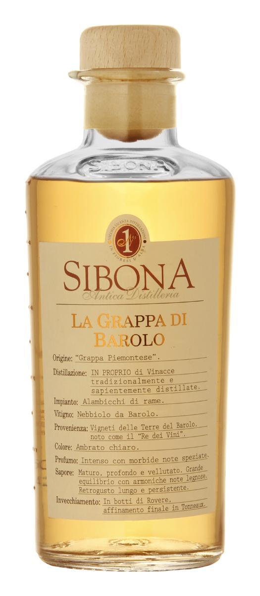 Вино Граппа Sibona La Grappa di Barolo, 500 мл., стекло