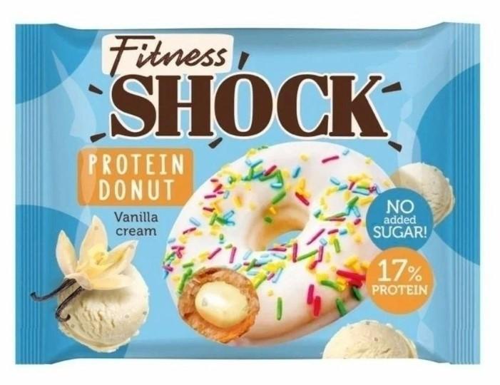Кондитерское изделие FitnesSHOCK Донат с ванильной начинкой 70 гр., флоу-пак