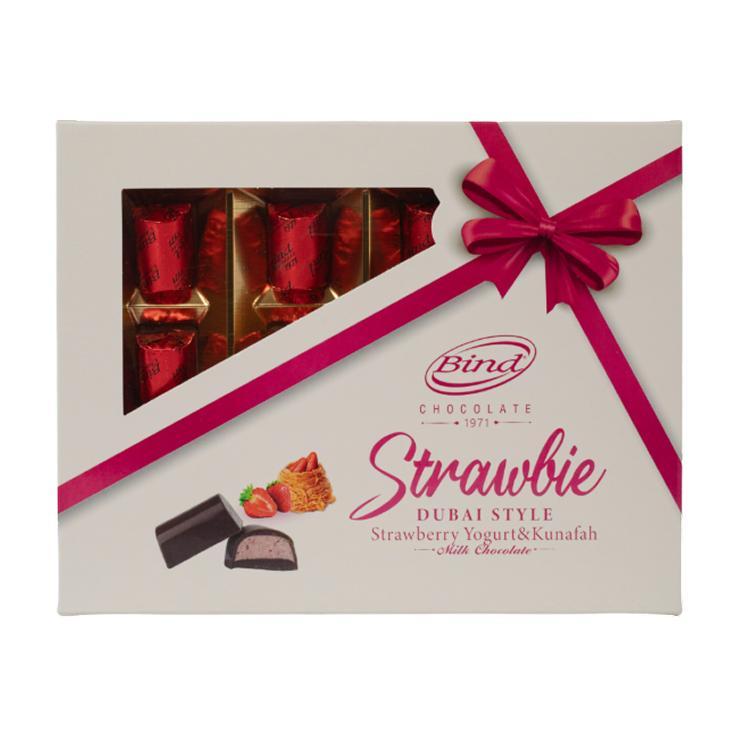 Конфеты Bind с клубничным йогуртовым кремом и начинкой кадайф 120 гр., картон
