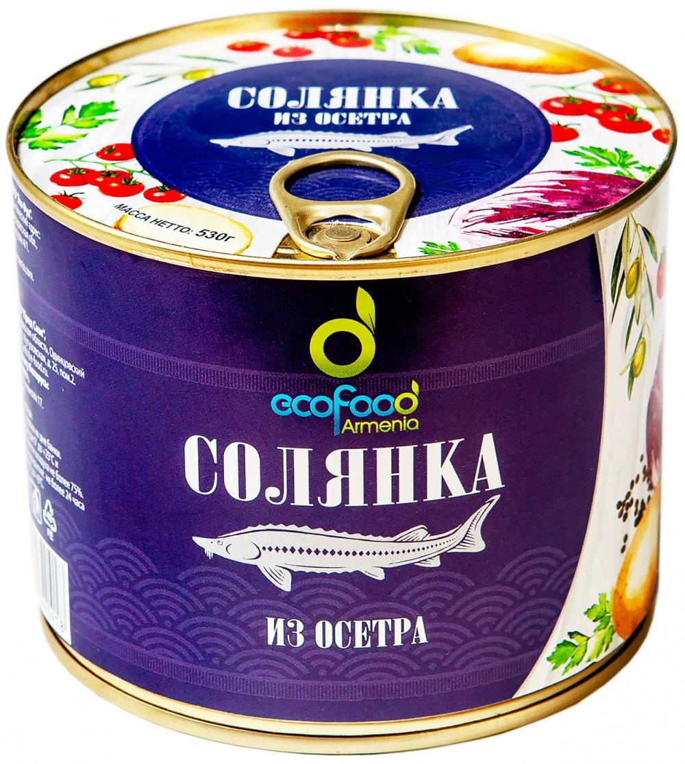 Солянка EcoFood из осетра, 530 гр., ж/б