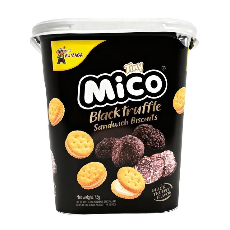 Печенье Tiny Mico black truffle sandwich biscuits со вкусом черного трюфеля 72 гр., пластиковая упаковка
