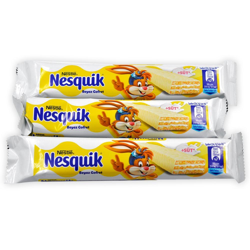 Батончик NESQUIK вафельный в белом шоколаде 26,7 гр., флоу-пак