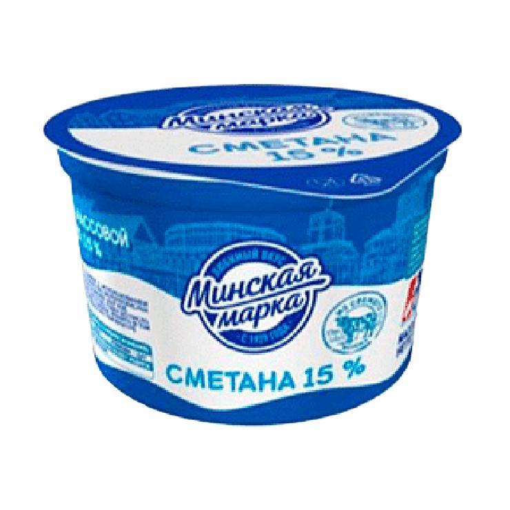 Сметана Минская марка 15% 180 гр., ПЭТ