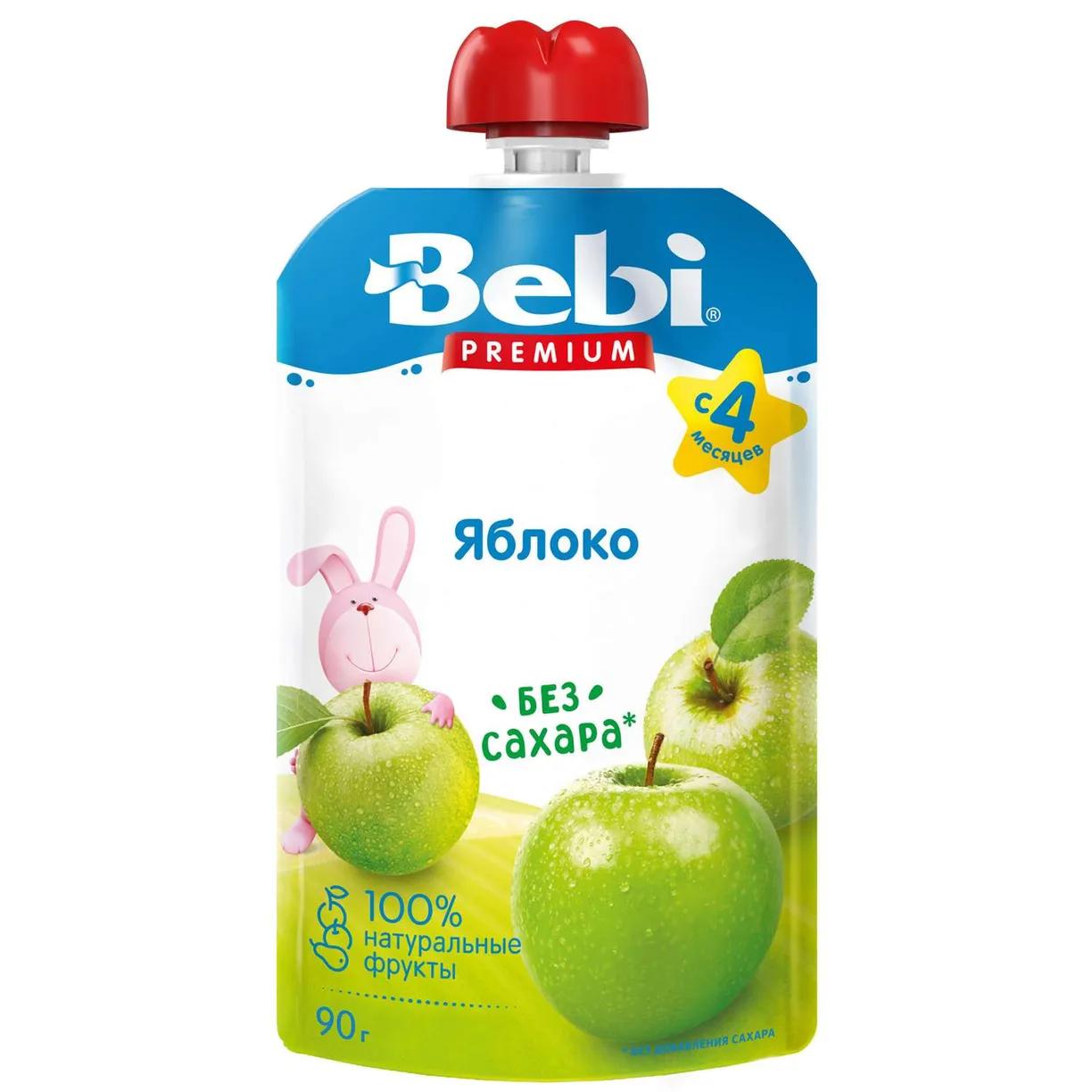 Пюре фруктовое Bebi Premium Яблоко 90 гр., дой-пак с дозатором