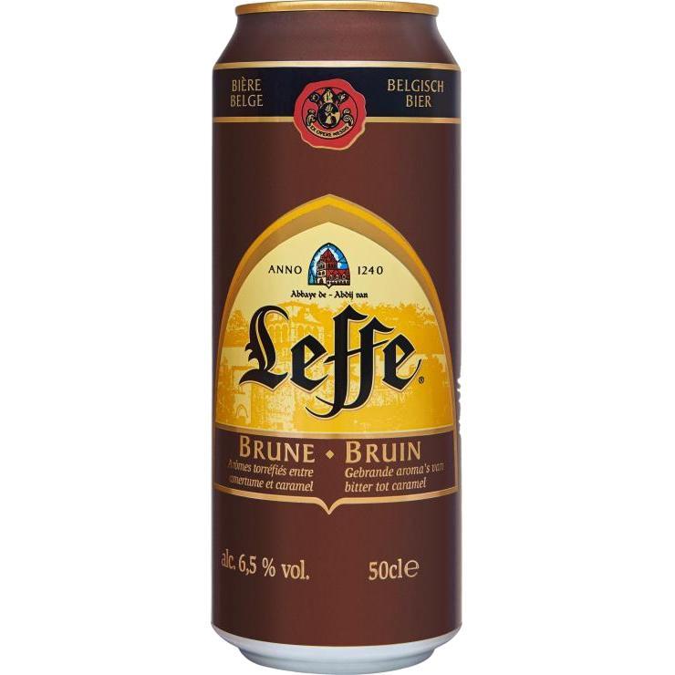 Пиво Leffe Brune темное пастеризованное фильтрованное ж/б 6,3%, 500мл