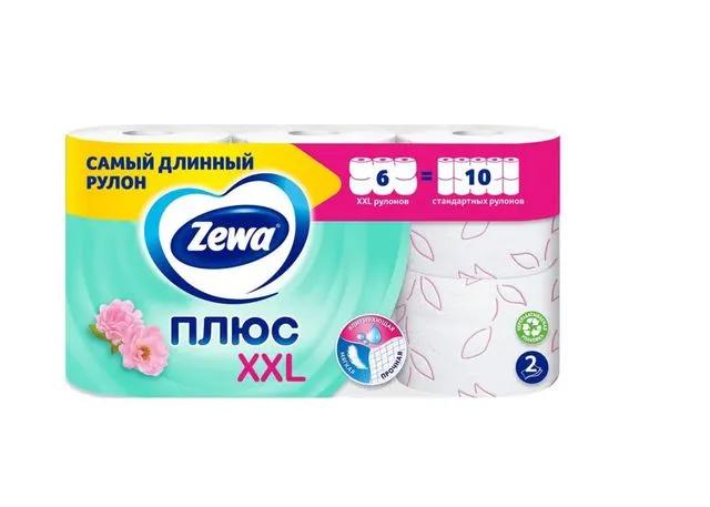 Туалетная бумага Zewa Плюс Цветы 6 штук 2 - слойные XXL, флоу-пак