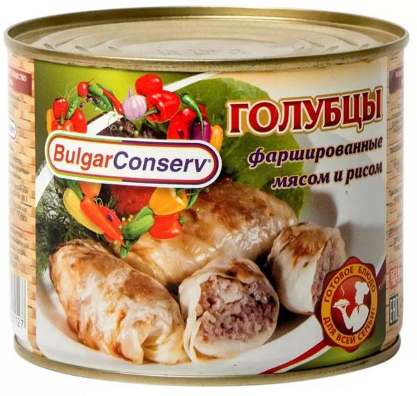 Голубцы BulgarConserv фаршированные мясом и рисом 540 гр., ж/б