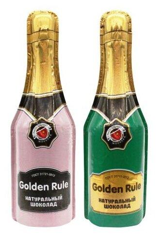 Шоколад фигурный Золотое правило golden rule бутылочка 40 гр., картон