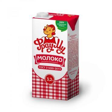 Молоко Фрау Му ультрапастеризованное 3,2%, 950 мл., тетра-пак купить ...