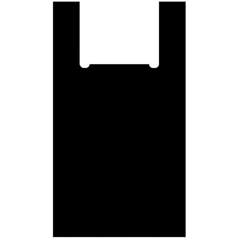 Пакет майка 28+14х50см 12мкм, чёрн, ПНД