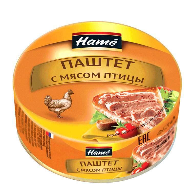Паштет Hame Из мяса птицы 250 гр., ж/б
