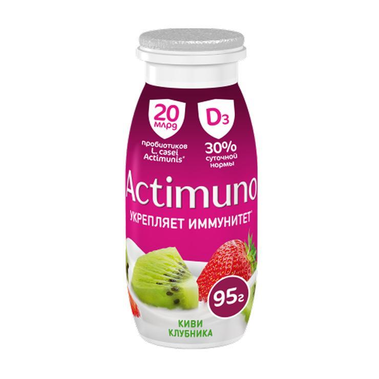 Напиток кисломолочный Actimuno  киви клубника 1,5% 95 гр., ПЭТ