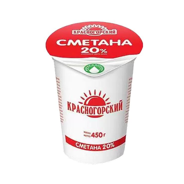 Сметана Крассногорская 20% 450 гр., стакан