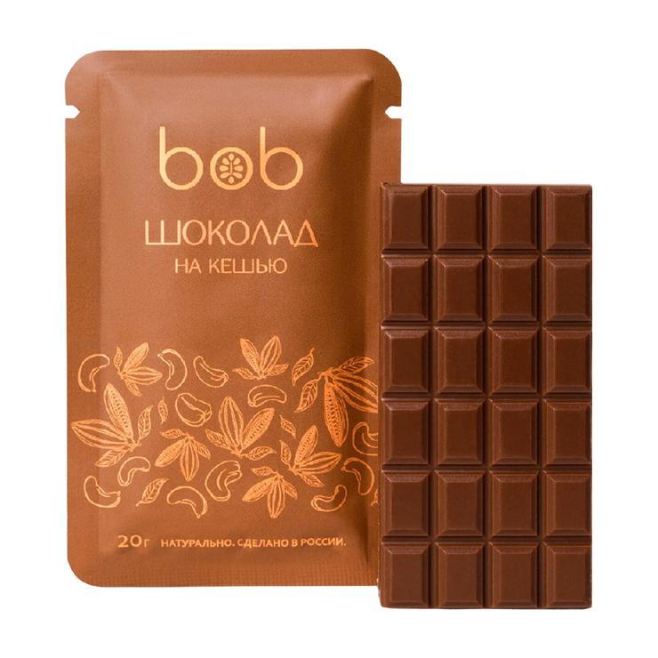 Шоколад Bob молочный на кешью 20 гр., саше