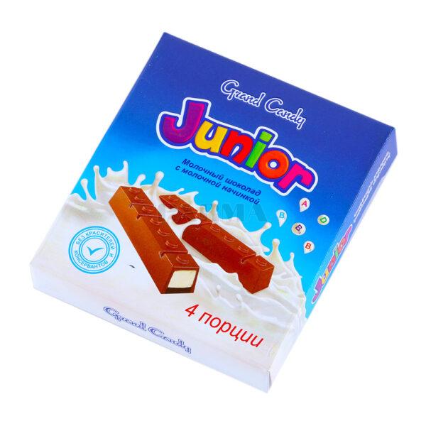Шоколад Grand Candy Junior молочный с молочной начинкой 50 гр., картон