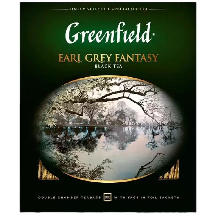 Чай Greenfield Earl Grey Fantasy черный ароматизированный 100 пакетиков 200 гр., картон
