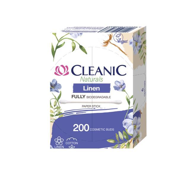 Ватные палочки CLEANIC Naturals Linen ПЭТ 200 шт., ПЭТ