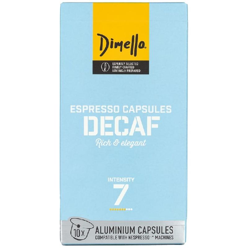 Кофе Dimello Decaf 7 без кофеина в капсулах 10 штук 52 гр., картон