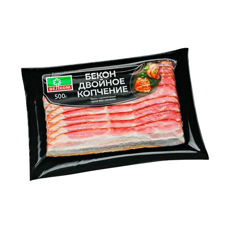 Бекон Велком Двойное копчение сырокопченый нарезка 500 гр., вакуум