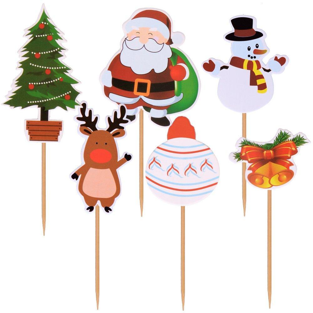 Шпажки для канапе Мультидом С Новым годом! 6 шт., пакет