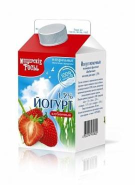 Йогурт 1,5 % клубника Мещерские Росы, 500 гр., тетра-пак