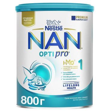 Смесь Nestle  сухая молочная 1 Оптипро, NAN, 800 гр., ж/б