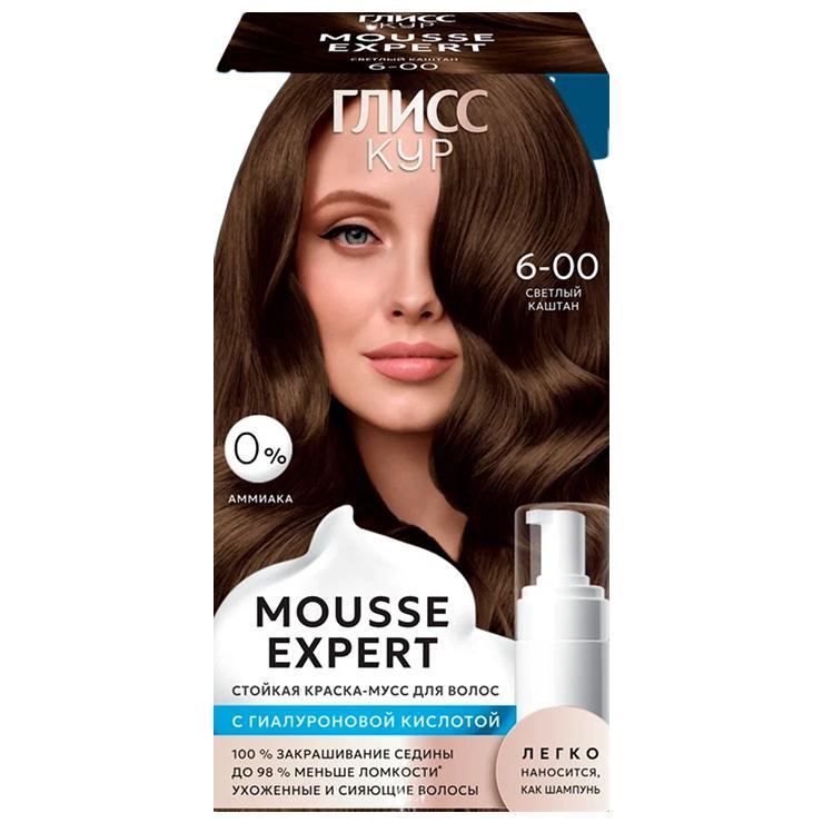 Краска-мусс Глисс Кур стойкая 6.00 светлый каштан 85 мл., картон